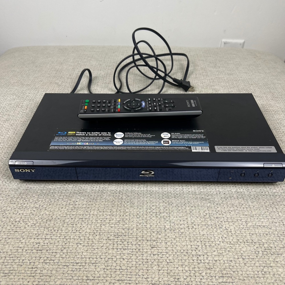 Sony Blu-ray Disc DVD Player BDP-S350 Black 1080p HD HDMI Remote Excellent